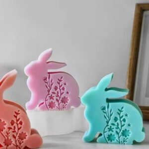 Molde conejo con flores