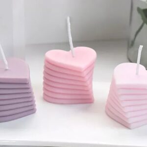Molde vela corazones superpuestos