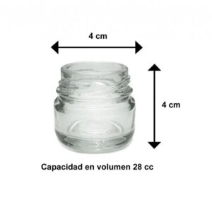 Frasco vidrio mini 28ml con tapa