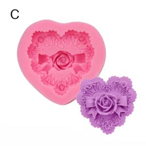 Molde corazon con moño 7cm