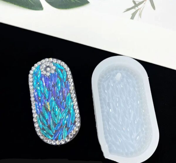 Molde dije oval colgante grande texturado