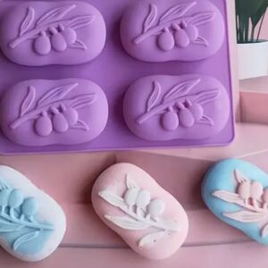 Molde jabon oval con flor x 4