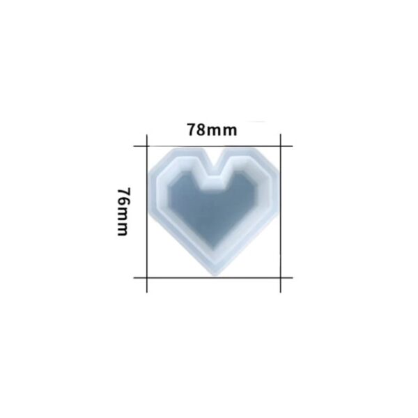 Molde maceta corazon facetado