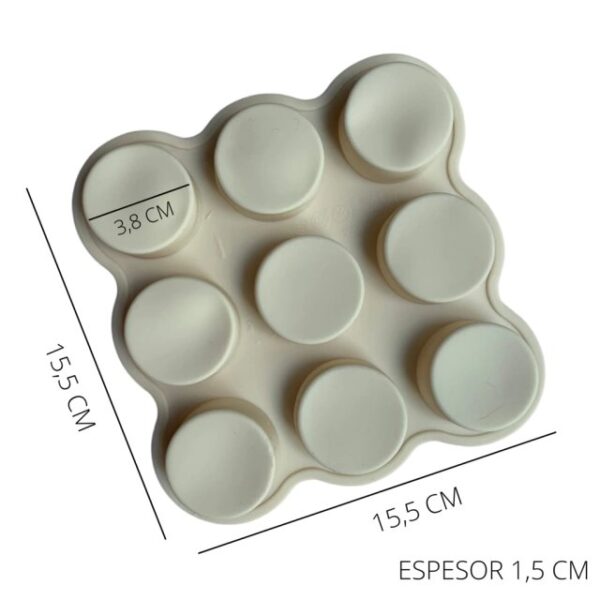 Molde plancha 9 círculos 3,8cm  chicos oreo - Imagen 2