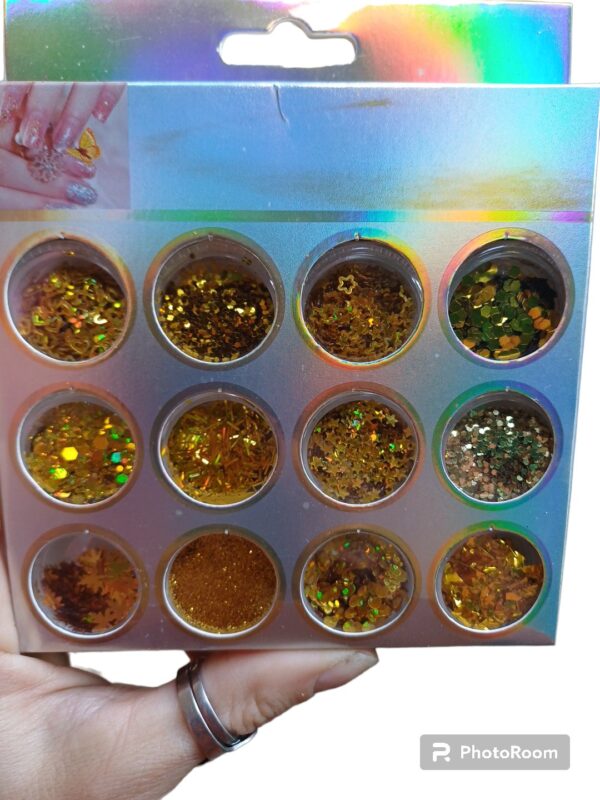 Set 12 escarcha glitter cola de sirena varios modelos - Imagen 2