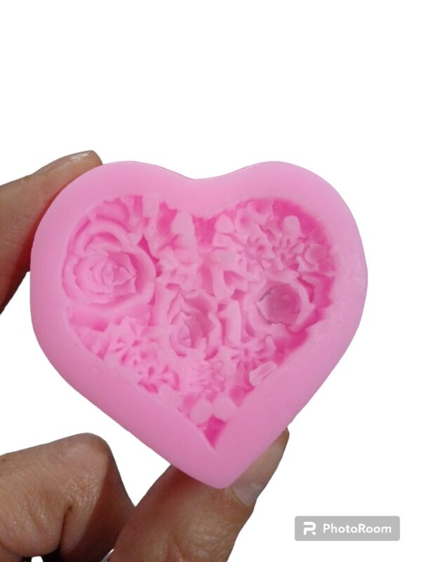 Molde corazon con flores - Imagen 3