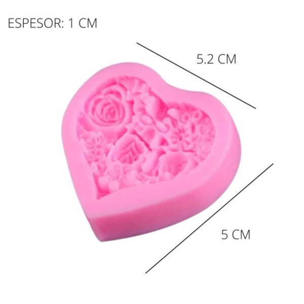 Molde corazon con flores - Imagen 2