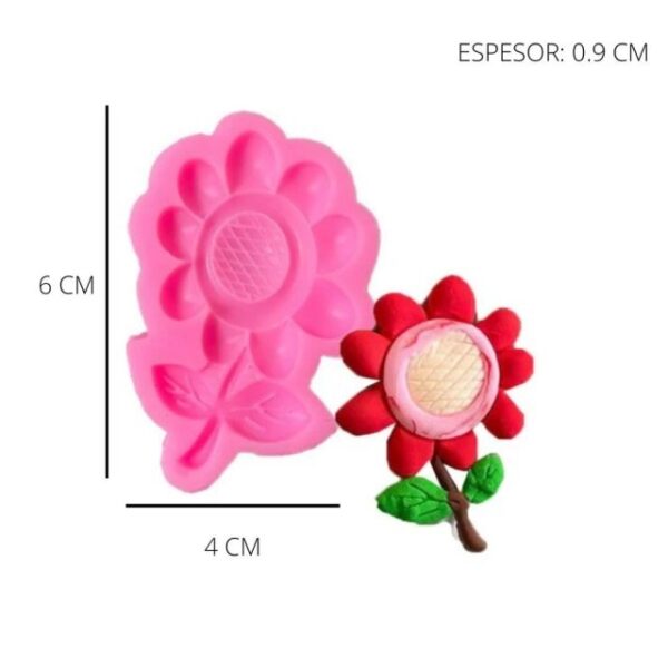 Molde flor con tallo - Imagen 2