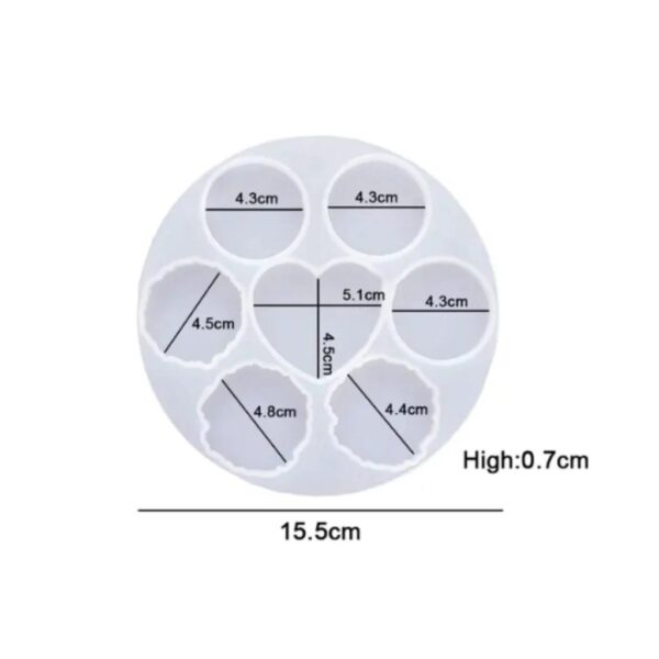 Molde popsocket 3 círculos geodas 1 corazon - Imagen 3