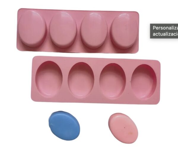 Molde 4 jabones oval