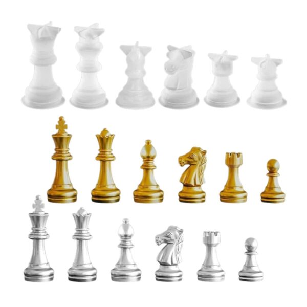 Molde 6 piezas de ajedrez 3D