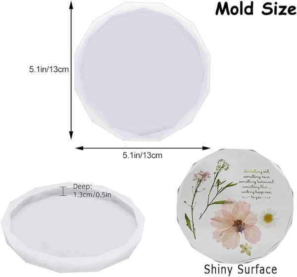 Molde 2 posavasos borde facetado - Imagen 2