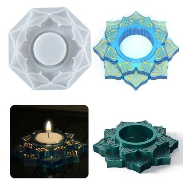 Molde porta vela mandala