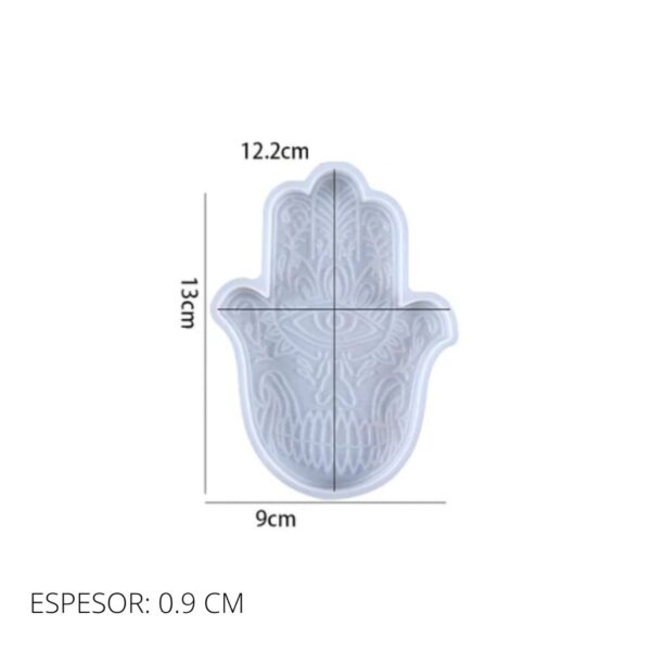 Molde portasahumerio mano de Fatima 12cm modelo ojo - Imagen 2