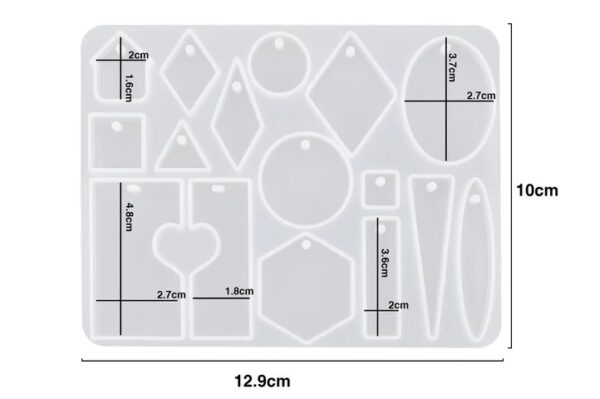 Molde 15 dijes geometricos llavero - Imagen 3