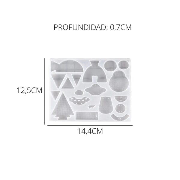 Molde 18 dijes geometricos espaciales - Imagen 2