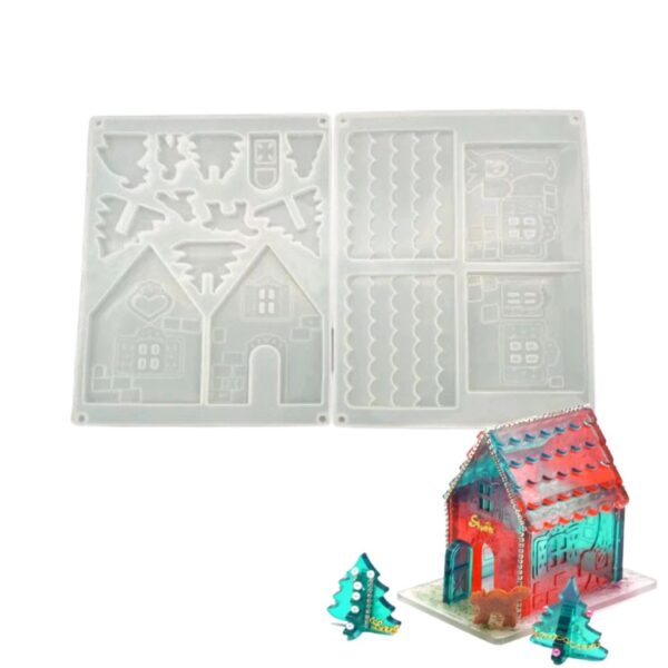 Molde casa pinos Navidad
