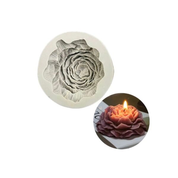 Molde flor peonia 7,5cm gris