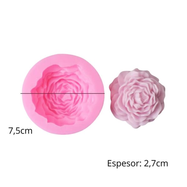 Molde flor peonia 7,5cm gris - Imagen 2
