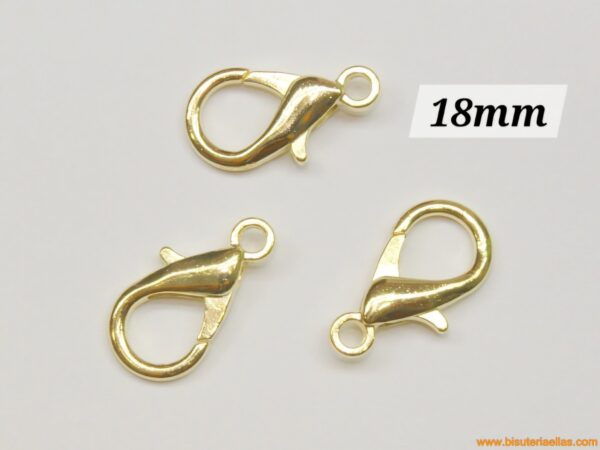Mosquetones dorados para llaveros por 5 unidades 18mm