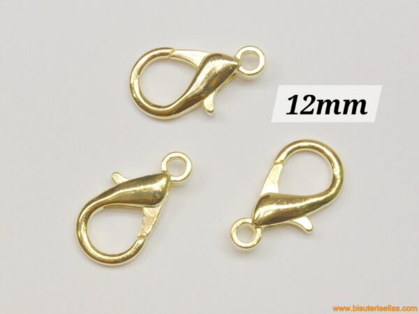 Mini Mosquetones dorados para llaveros por 10 unidades 12mm