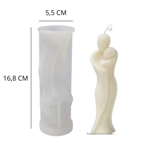 Molde vela pareja abrazada - Imagen 2
