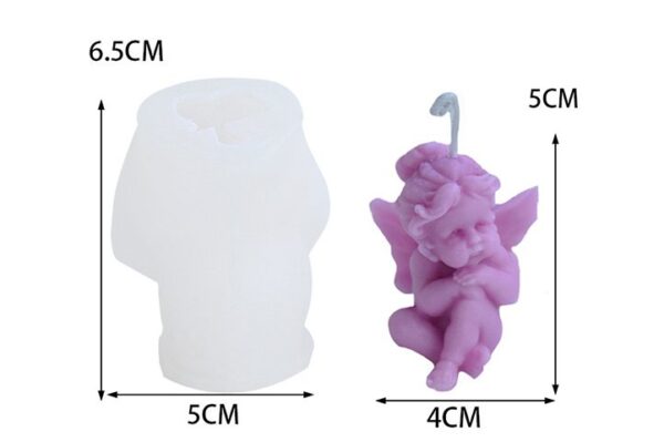 Molde angelito 3D sentado 5O6 - Imagen 2
