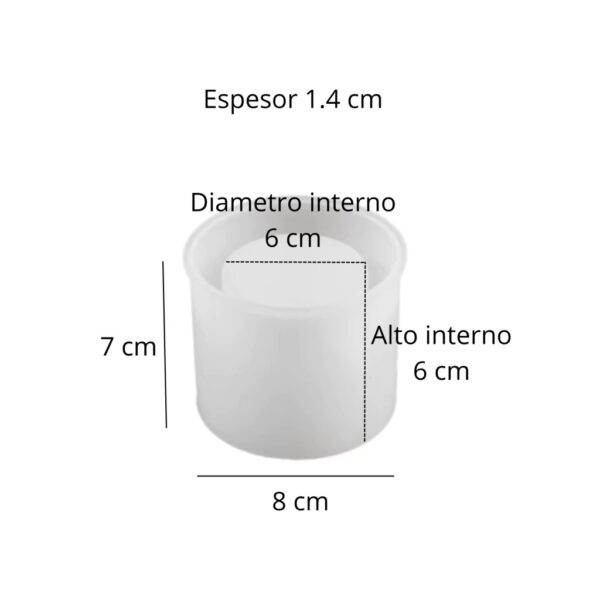 Molde lapicero/portavelas cilindro 8cm - Imagen 2