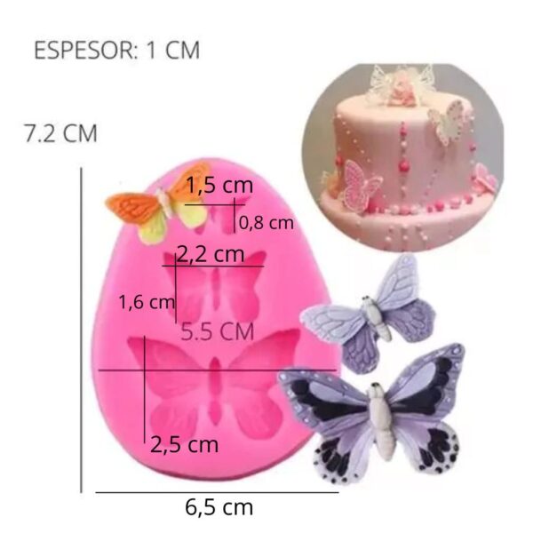 Molde 3 mariposas distintos tamaños - Imagen 2