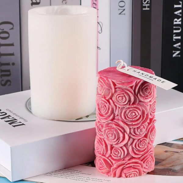 Molde vela cilíndrica rosas 15E