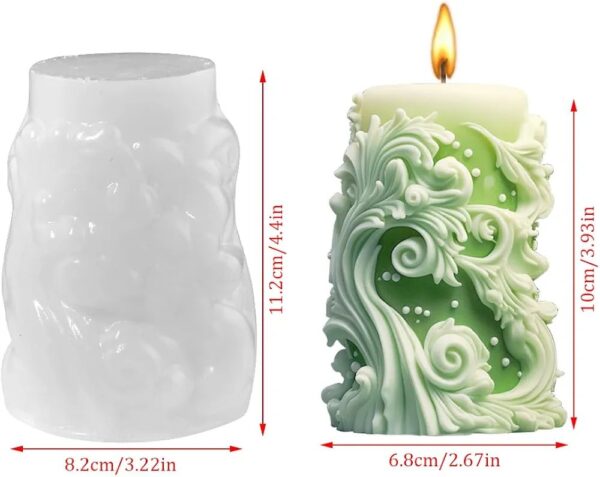 Molde vela cilíndrica con diseño M7 - Imagen 3