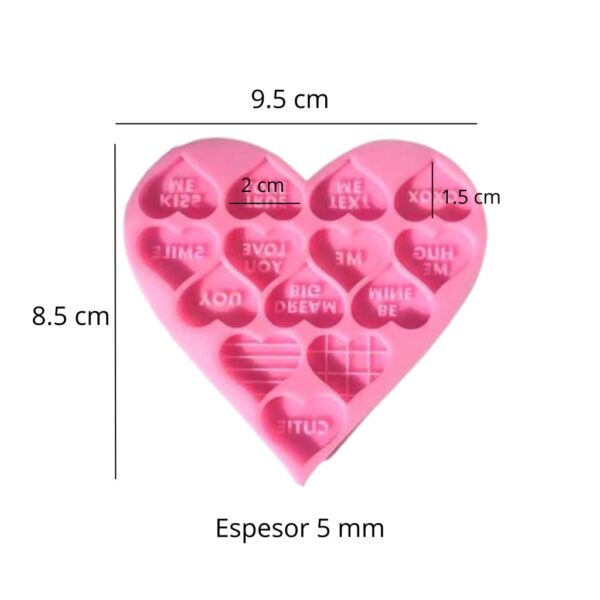 Molde corazones con texto - Imagen 2