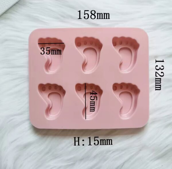 Molde 6 piecitos 4,5cm bebe - Imagen 2