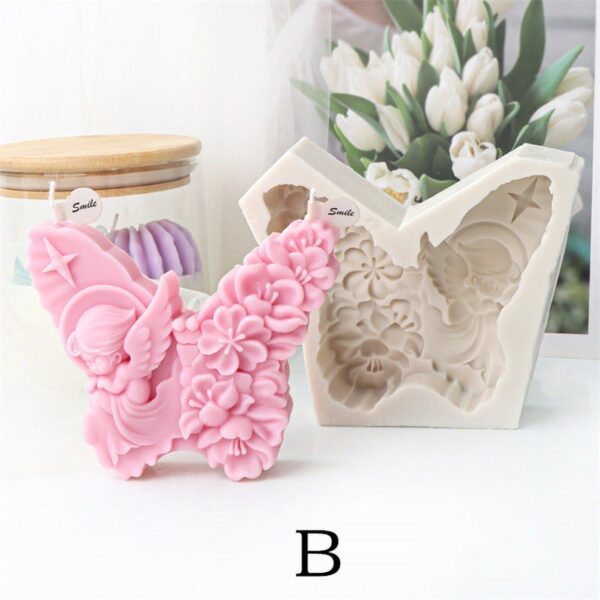 Molde vela mariposa con angel B