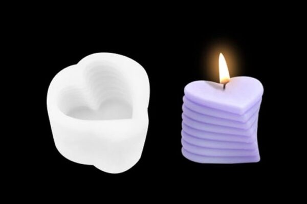 Molde vela corazones superpuestos - Imagen 2