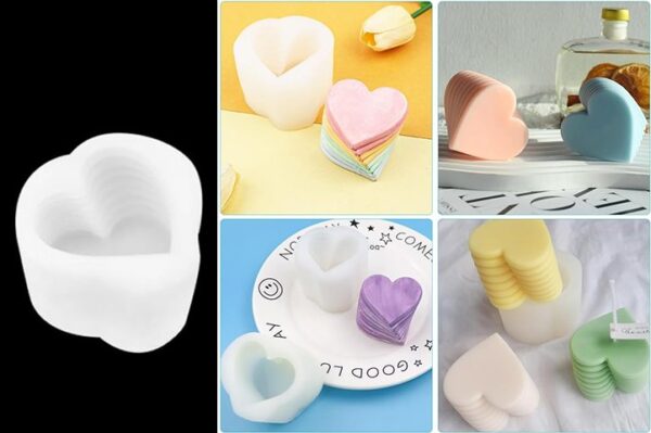 Molde vela corazones superpuestos - Imagen 3