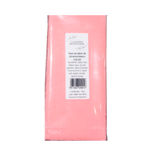 Jabón barra glicerina salmon, amarillo, blanco, neutro o celeste 1kg