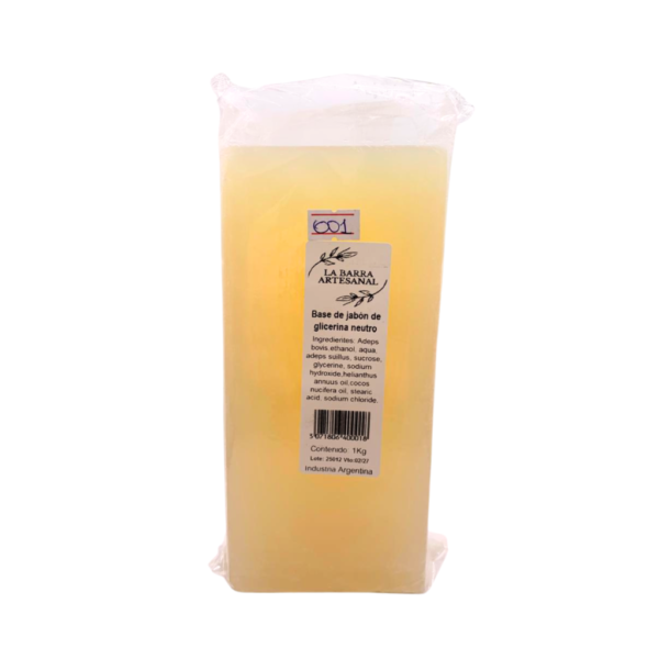 Jabón barra glicerina salmon, amarillo, blanco, neutro o celeste 1kg - Imagen 3