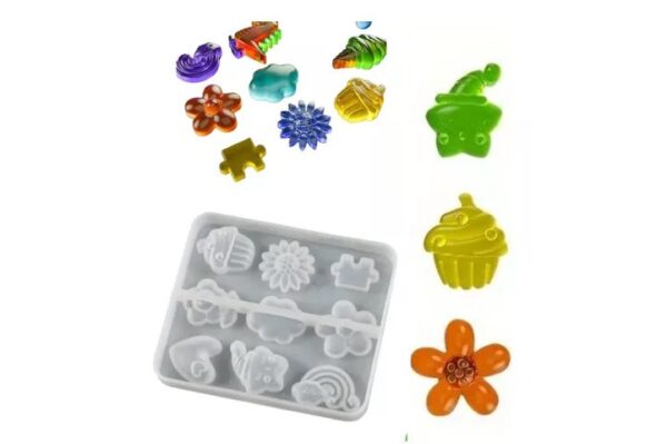 Molde 9 figuras dije flor