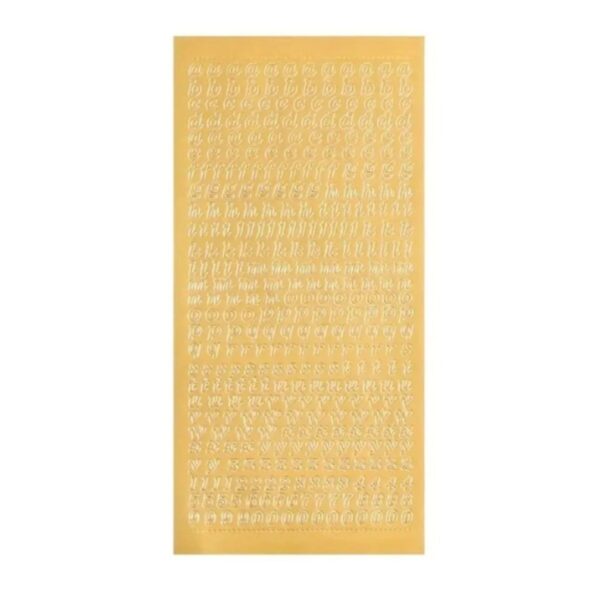 Stickers letras minusculas doradas 7mm