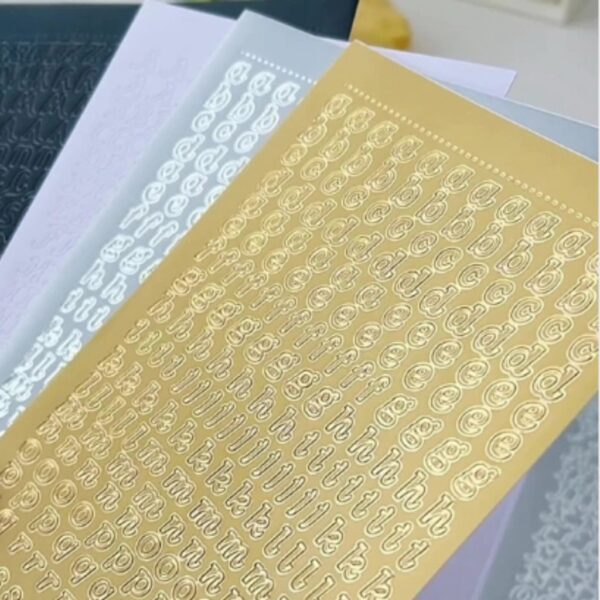 Stickers letras minusculas doradas 7mm - Imagen 3