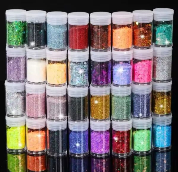 Glitter fino unitario vs colores