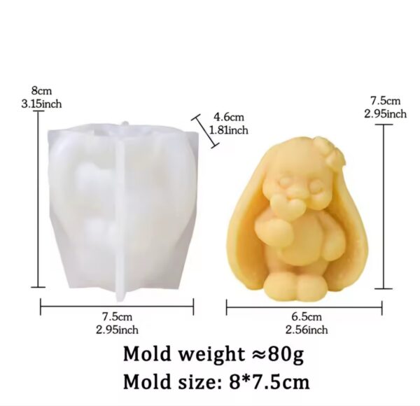 Molde conejo 7cm orejas grandes 44Y2 - Imagen 2