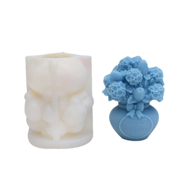 Molde ramo de flores con maceta 3431 - Imagen 3