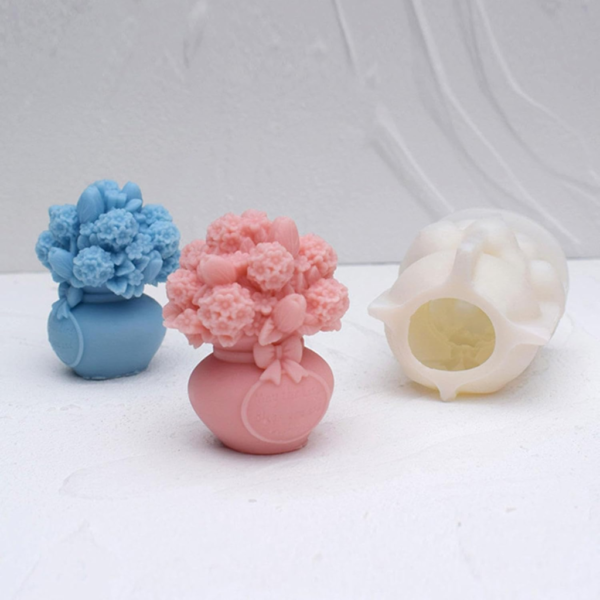 Molde ramo de flores con maceta 3431 - Imagen 4