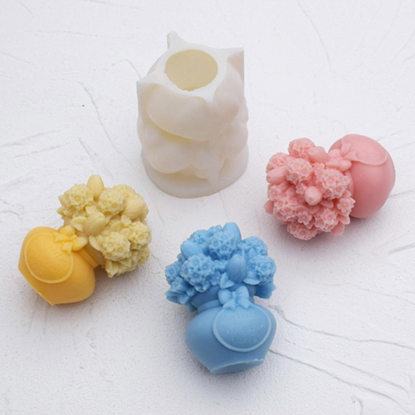 Molde ramo de flores con maceta 3431