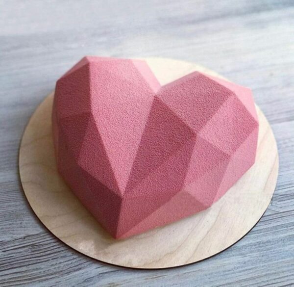 Molde corazon facetado grande 19cm - Imagen 2